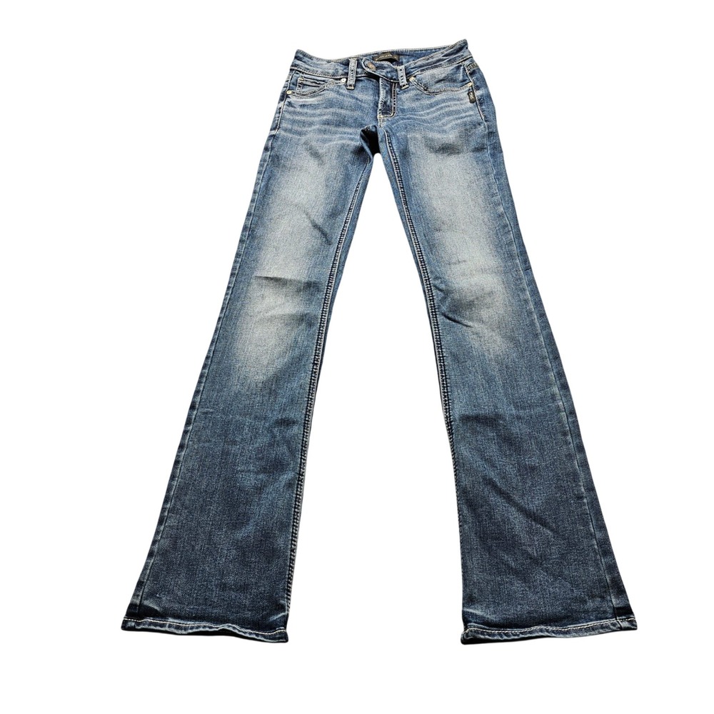 Silver Jeans Co Tuesday Slim Boot Women 25x33 Blue Denim Low Rise L12625EDB370